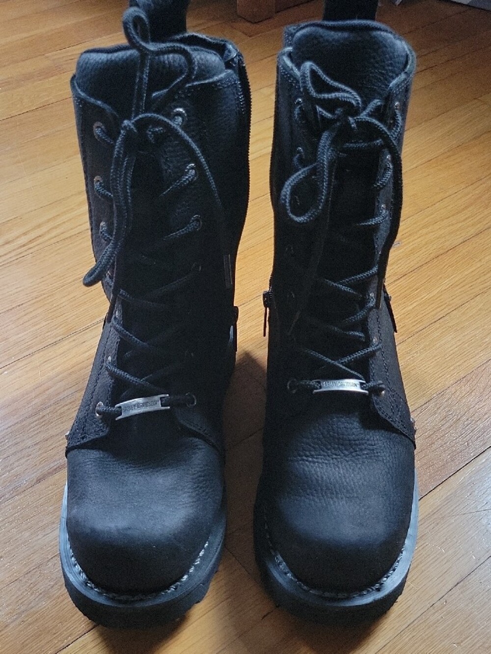 Harley-Davidson Women’s Black Studded Lace-Up Motorcycle Boots - Picture 5 of 5